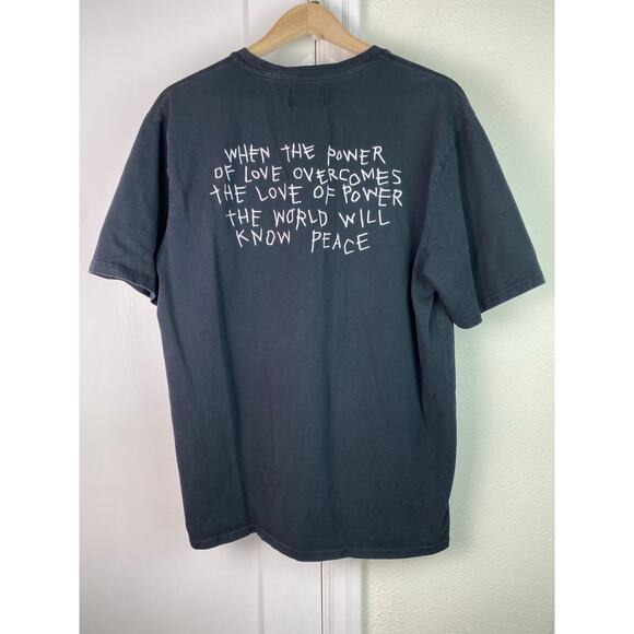 CHNGE XL Organic Cotton Black Power of Love vs Love of Power Embroidered T-Shirt - Picture 4 of 9